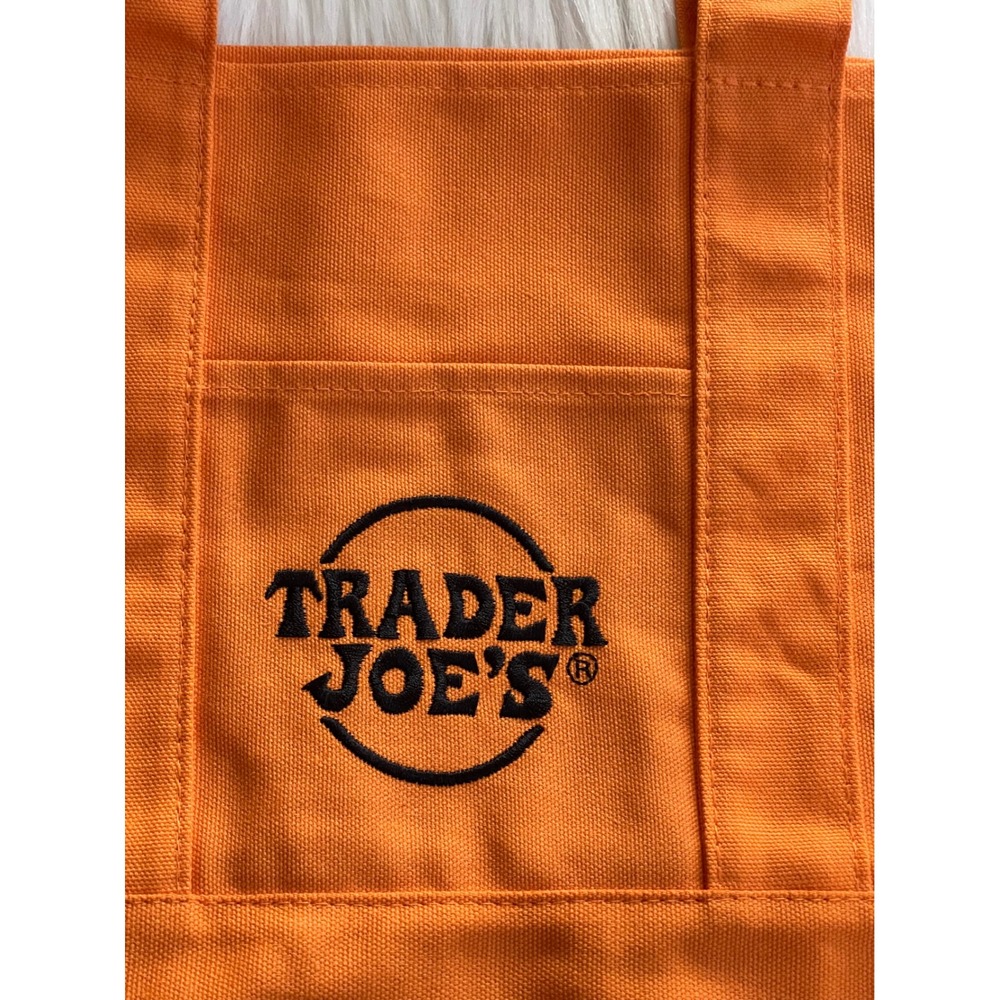 Trick or Treat Trader Joe's Mini Halloween Orange Canvas Tote Bag New - Picture 2 of 6